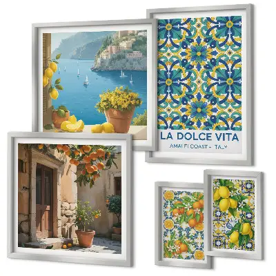 Gallery wall Italian Amalfi citrus flowers