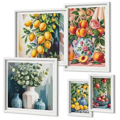 Gallery wall Fruity floral compositions