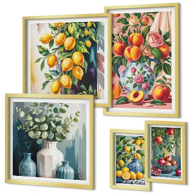 Gallery wall Fruity floral compositions