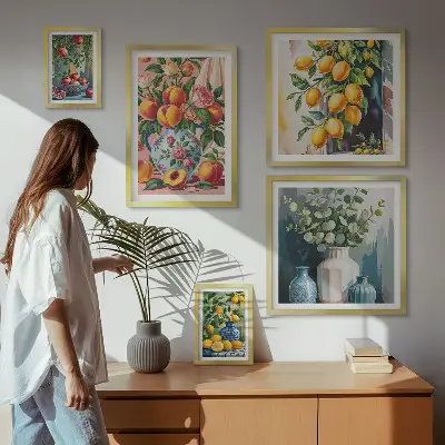 Gallery wall Fruity floral compositions