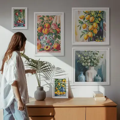 Gallery wall Fruity floral compositions