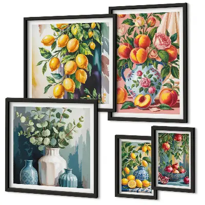 Gallery wall Fruity floral compositions