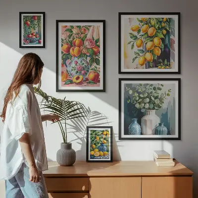 Gallery wall Fruity floral compositions