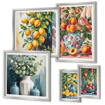 Gallery wall Fruity floral compositions