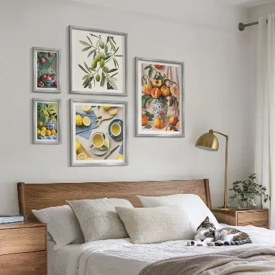Framed photo set Fruits and flowers rustic decoration