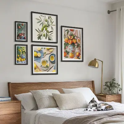 Framed photo set Fruits and flowers rustic decoration