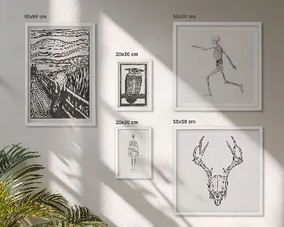 Framed photo set Surrealist art nature man