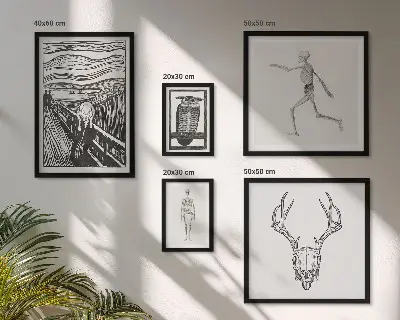 Framed photo set Surrealist art nature man