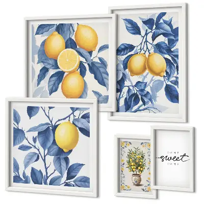Framed photo set Lemon rustic accents