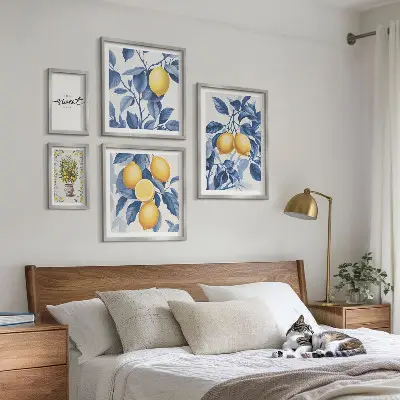 Framed photo set with rustic lemon accents