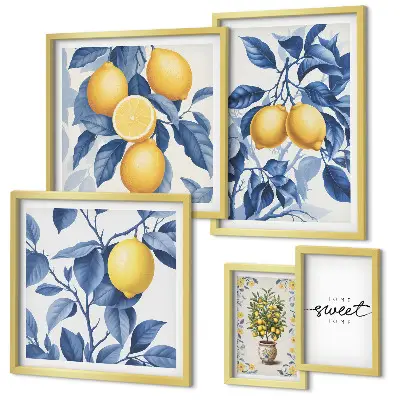 Framed photo set Lemon rustic accents