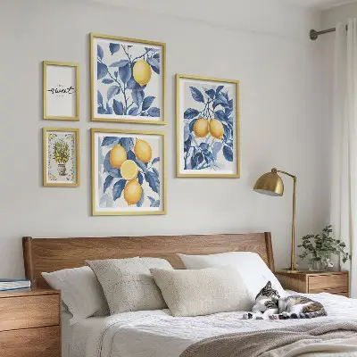Framed photo set with rustic lemon accents