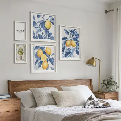 Framed photo set with rustic lemon accents