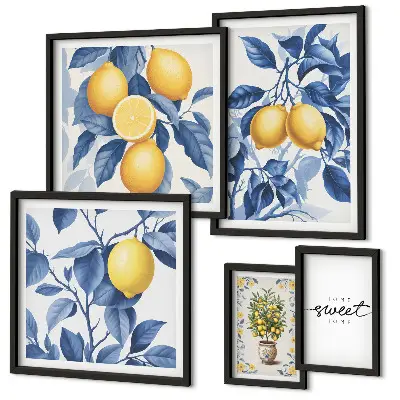 Framed photo set Lemon rustic accents