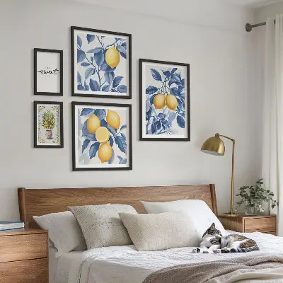 Framed photo set Lemon rustic accents