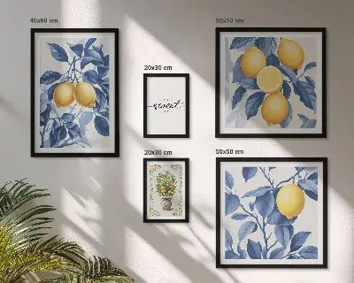 Framed photo set Lemon rustic accents