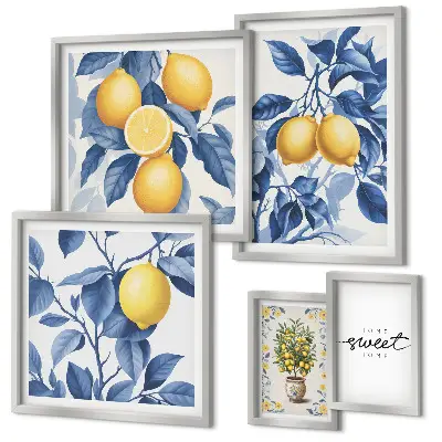 Framed photo set with rustic lemon accents