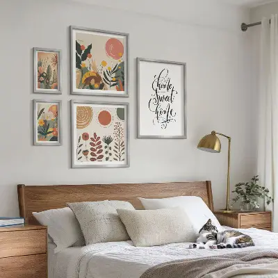 Framed photo set Stylish plant decorations