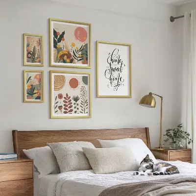 Framed photo set Stylish plant decorations