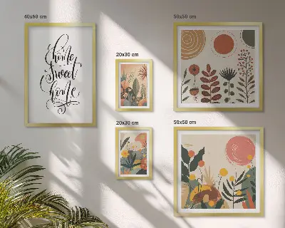 Framed photo set Stylish plant decorations