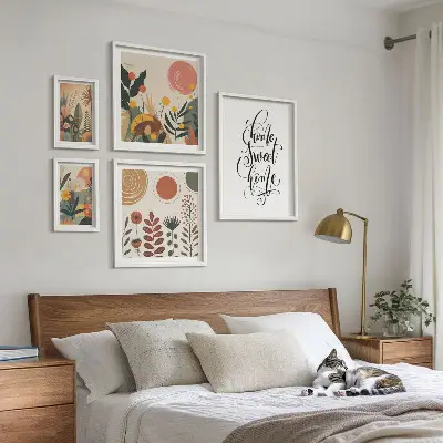 Framed photo set Stylish plant decorations