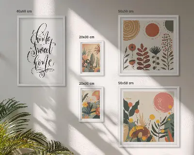 Framed photo set Stylish plant decorations
