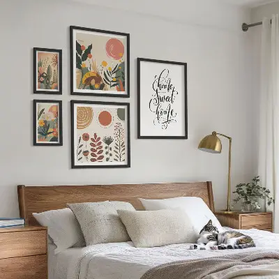 Framed photo set Stylish plant decorations