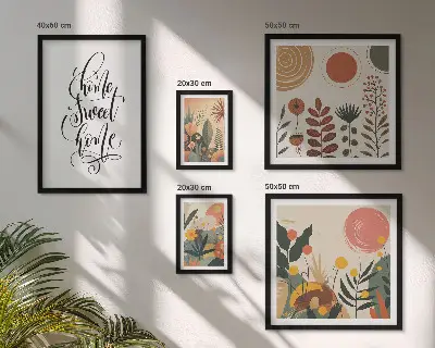 Framed photo set Stylish plant decorations