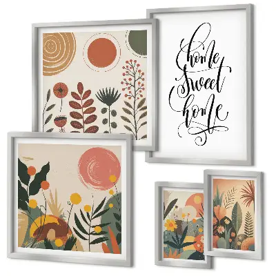 Framed photo set Stylish plant decorations