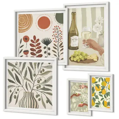 Gallery wall Stylish wine decorations