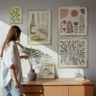 Gallery wall Stylish wine decorations