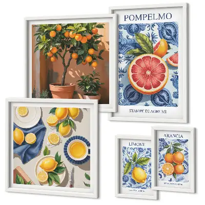 Framed photo set Citrus vintage decorations