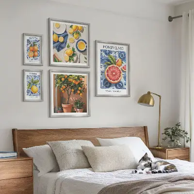 Citrus vintage decorations framed photo set