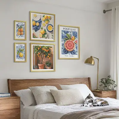 Citrus vintage decorations framed photo set