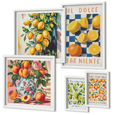 Framed photo set Citrus retro in the kitchen