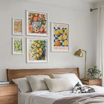 Framed photo set Citrus retro in the kitchen