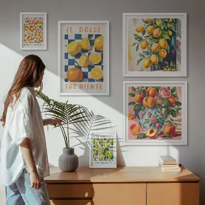 Framed photo set Citrus retro in the kitchen
