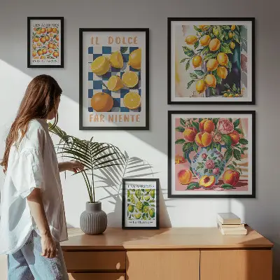 Framed photo set Citrus retro in the kitchen