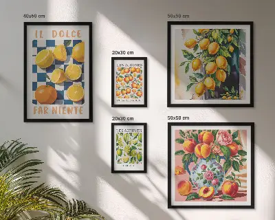 Framed photo set Citrus retro in the kitchen