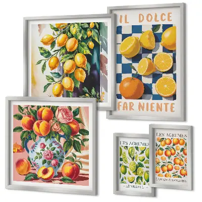 Framed photo set Citrus retro in the kitchen