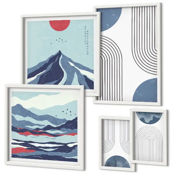 Gallery wall Abstract landscapes geometry
