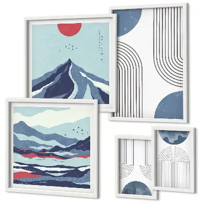Gallery wall Abstract landscapes geometry