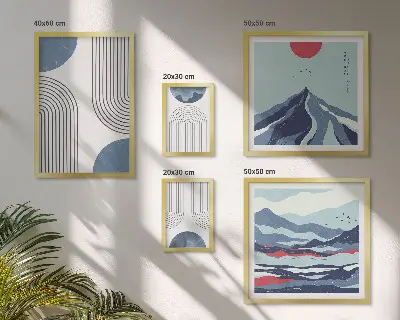Gallery wall Abstract landscapes geometry
