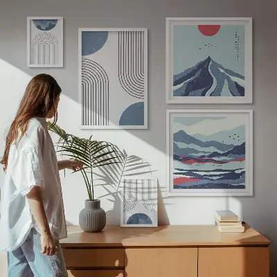 Gallery wall Abstract landscapes geometry