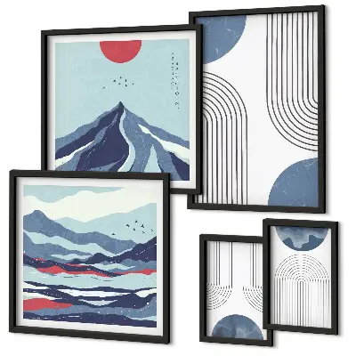 Gallery wall Abstract landscapes geometry