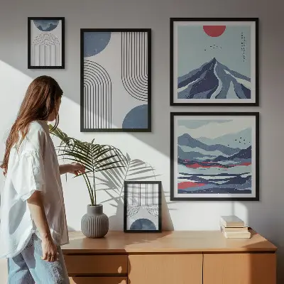 Gallery wall Abstract landscapes geometry