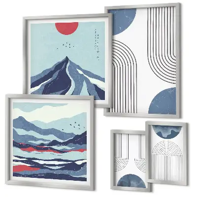 Gallery wall Abstract landscapes geometry
