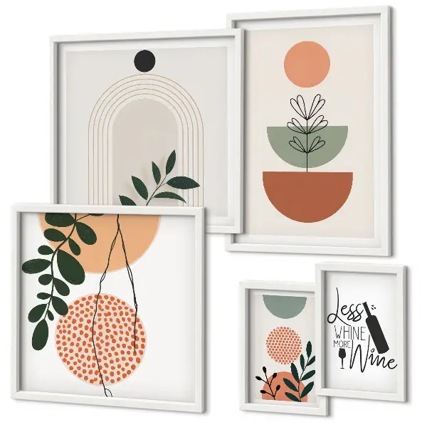 Plant wall art set of 5 decorative pieces