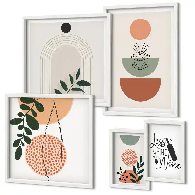 Set of 5 wall art pieces Stylish plant decorations
