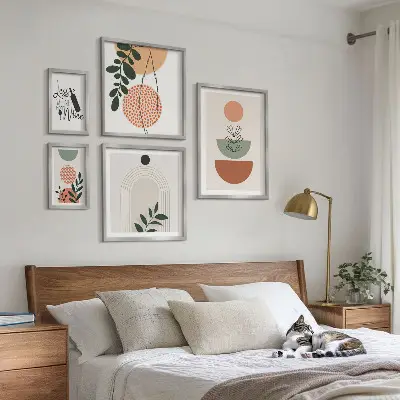 Plant wall art set of 5 decorative pieces